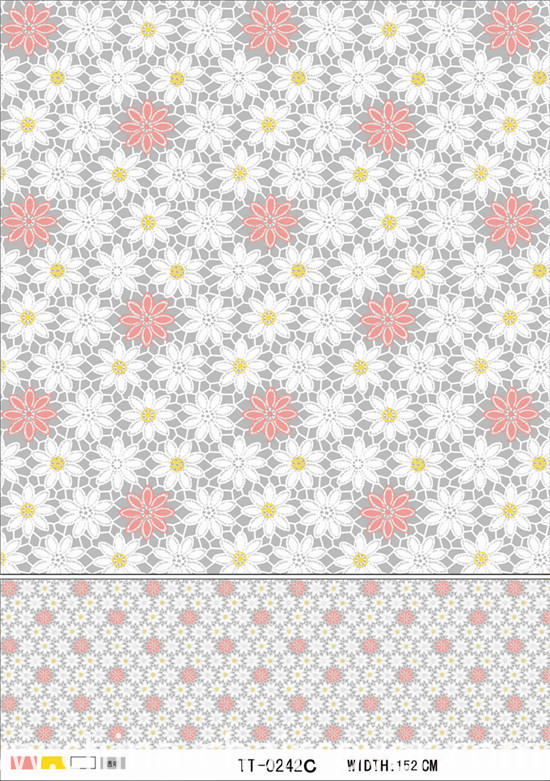 High Quality LFGB PVC Transparent Printed Patterns Tablecloth (TJ 0068)